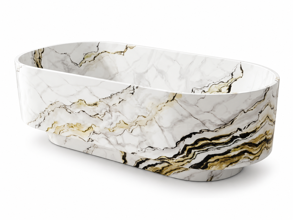 BELLISSIMA CALACATTA VEIN ARTIFICIAL STONE FREESTANDING BATHTUB