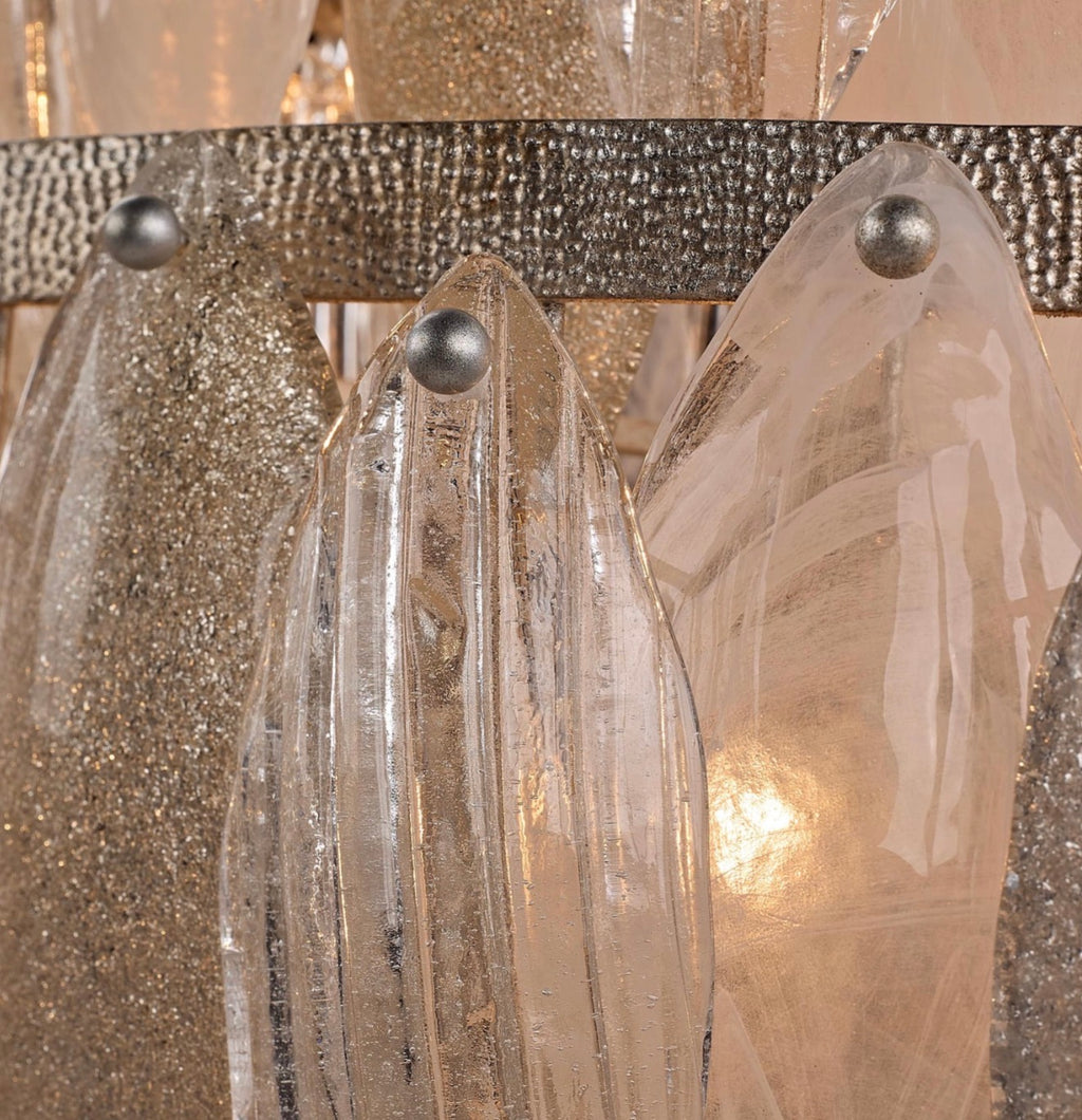 Aria 7-Tier Gradient Champagne Speckled Leaf Chandelier