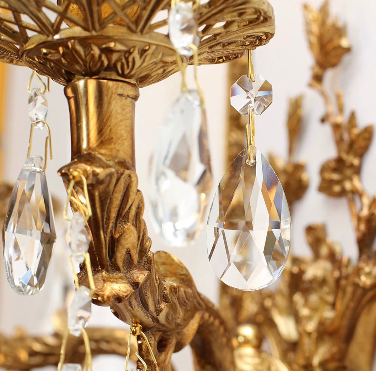 Isabella Antique Brass Crystal Mirror Wall Sconce