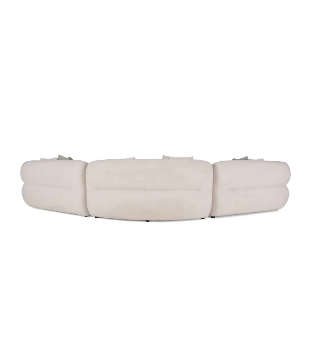 Casa Milano – Aurora Curve Sectional Sofa (White Fabric)