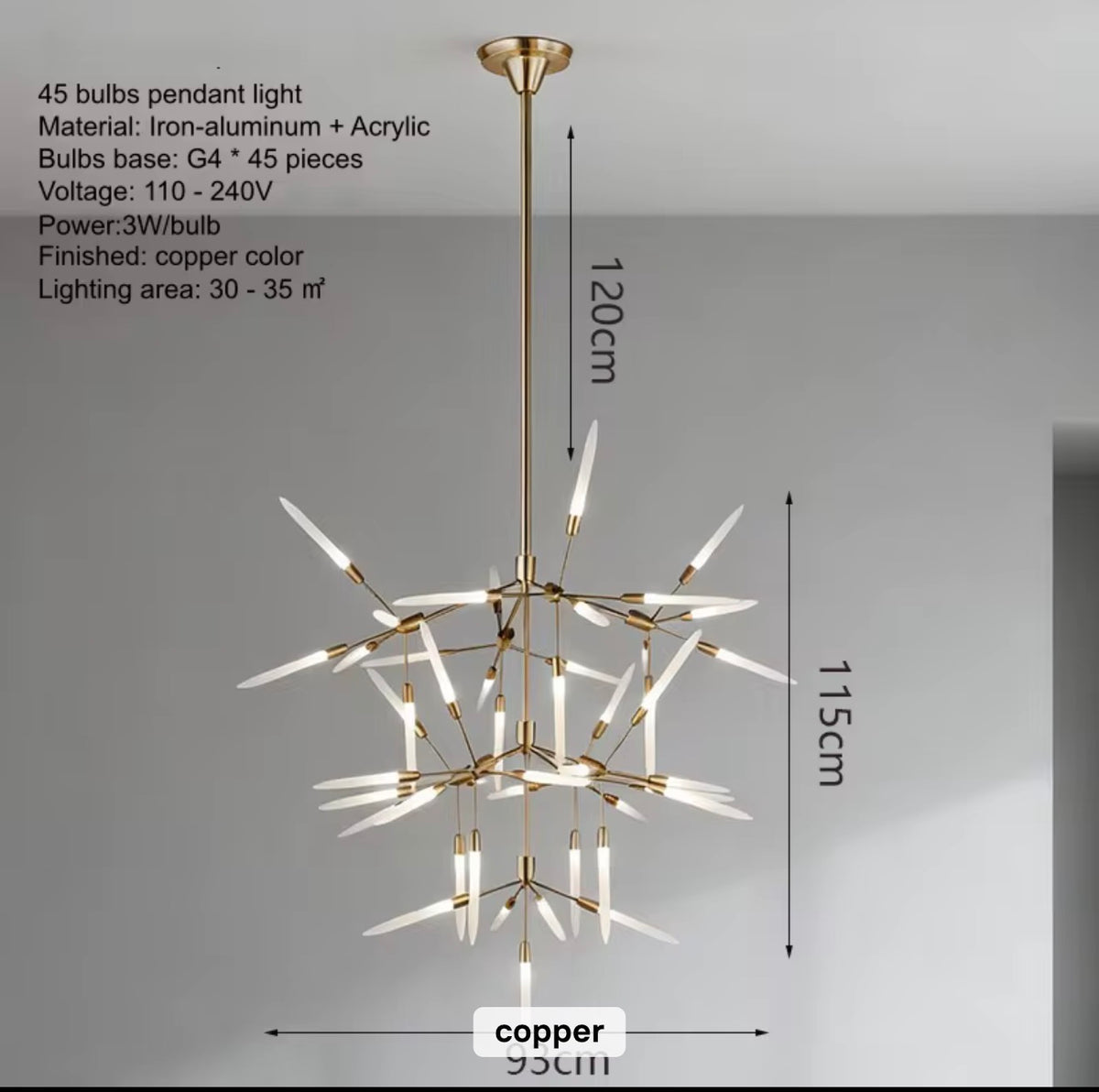 Aura 45-Light Sculptural Branch Chandelier