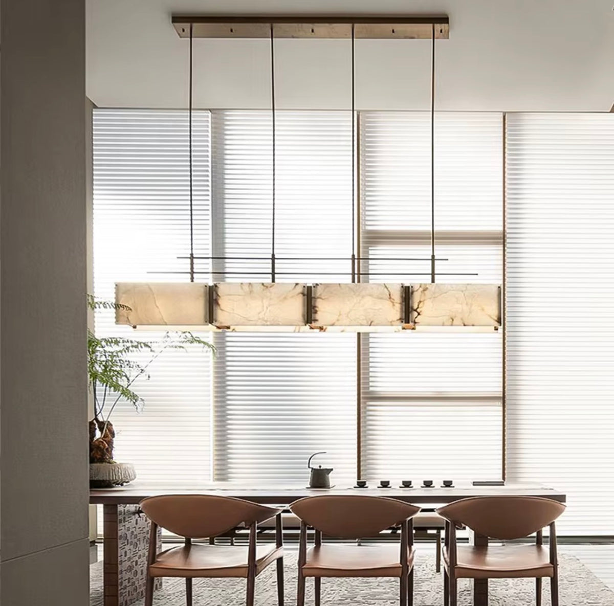 Marcelli Alabaster Linear Pendant Light