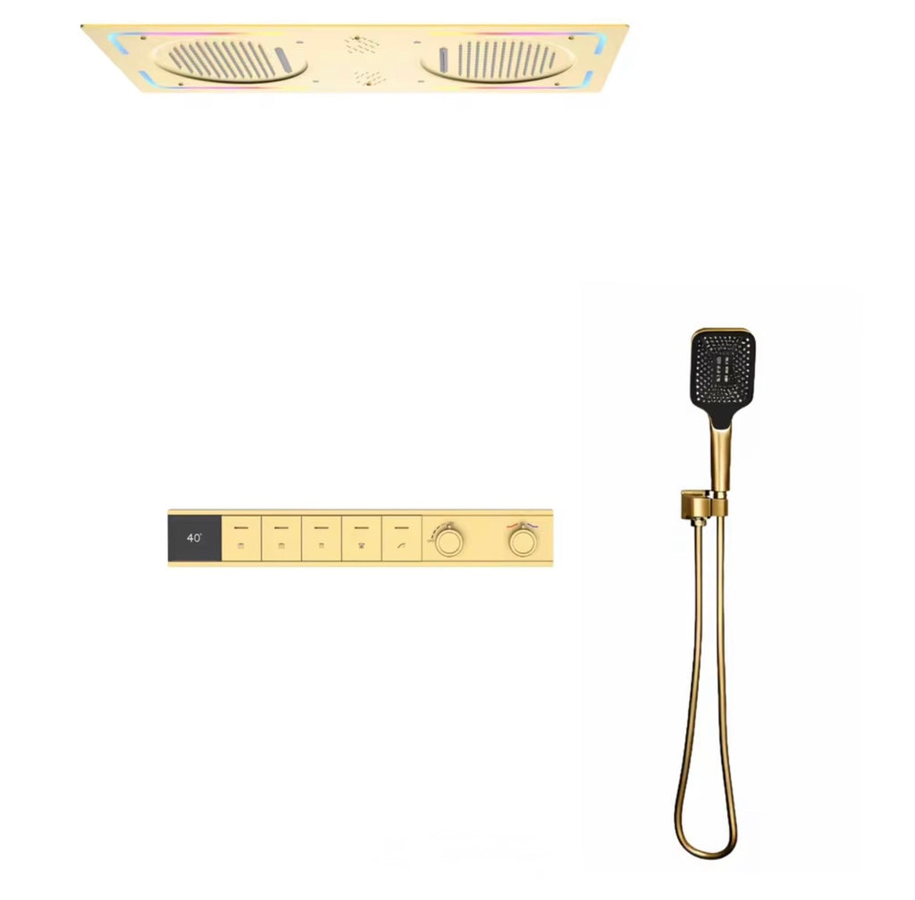 LUCIANO 5-FUNCTION THERMOSTATIC DUAL RAIN SHOWER SYSTEM