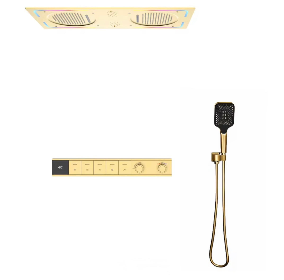 LUCIANO 5-FUNCTION THERMOSTATIC DUAL RAIN SHOWER SYSTEM