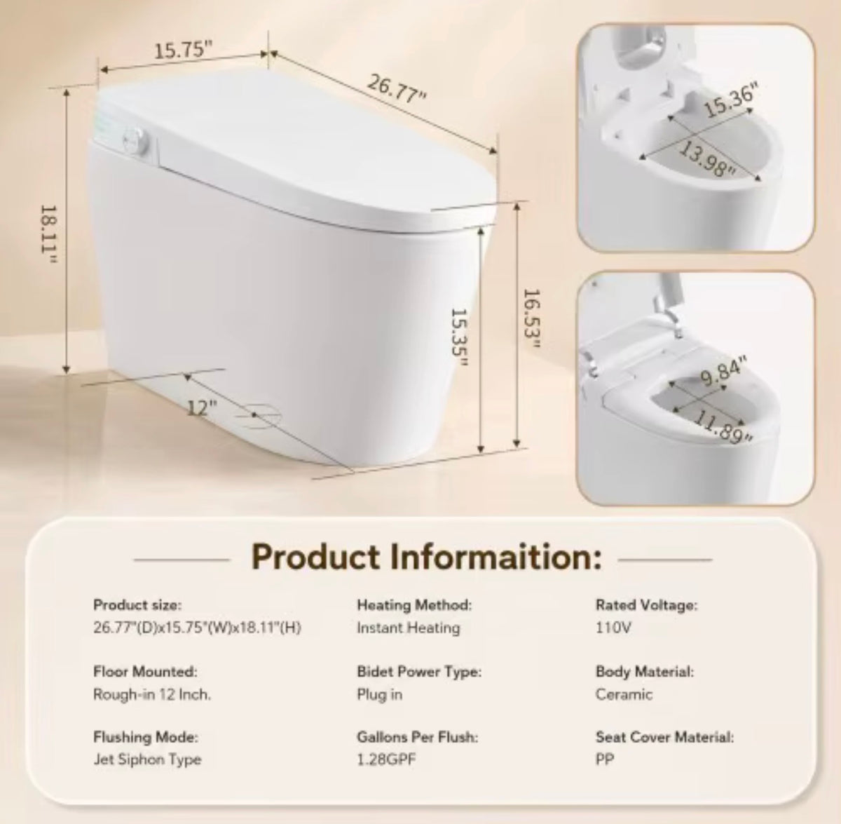 Matteo Intelligent Bidet Smart Toilet