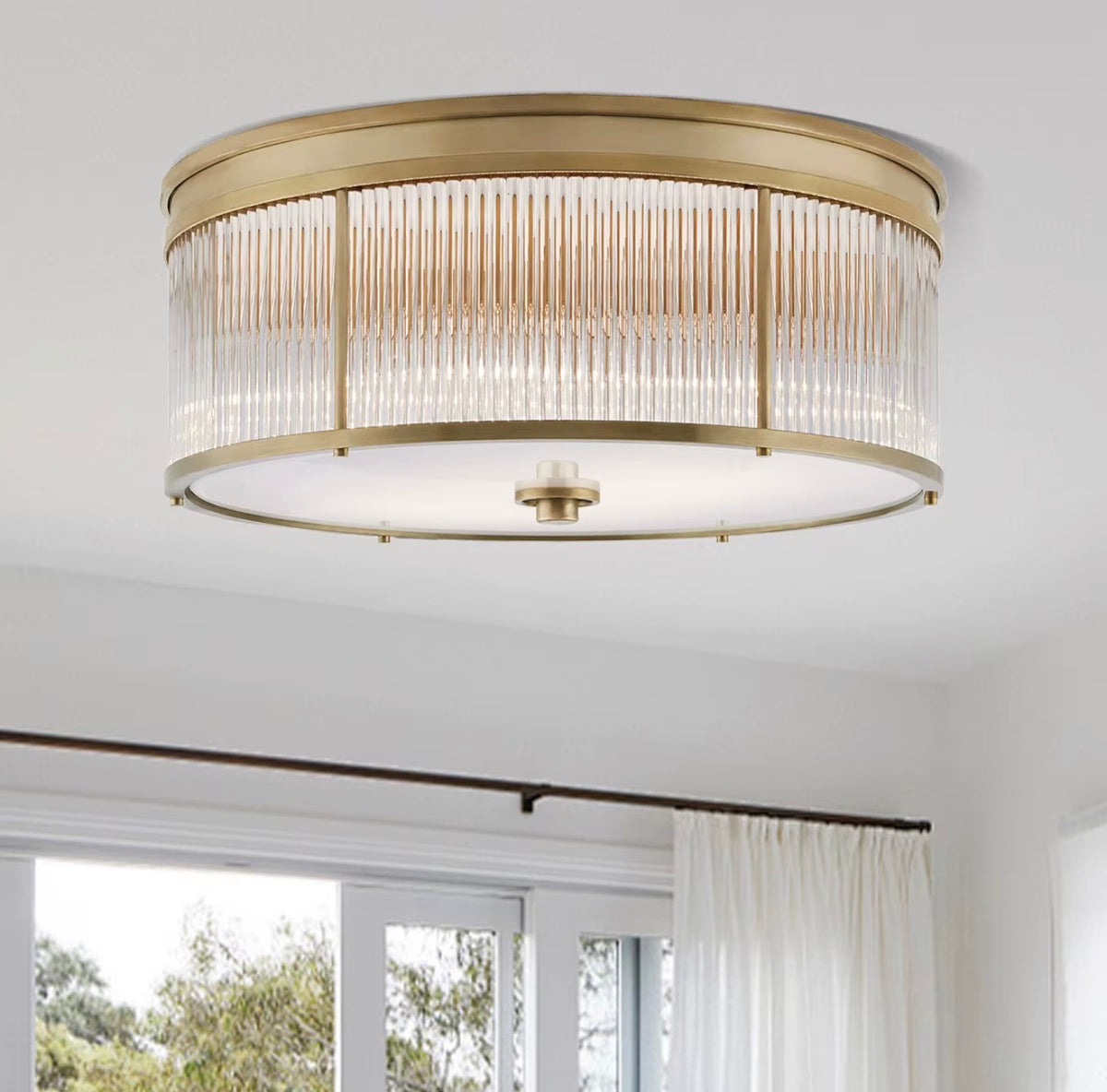 Lucienne Fluted Glass Flush Mount