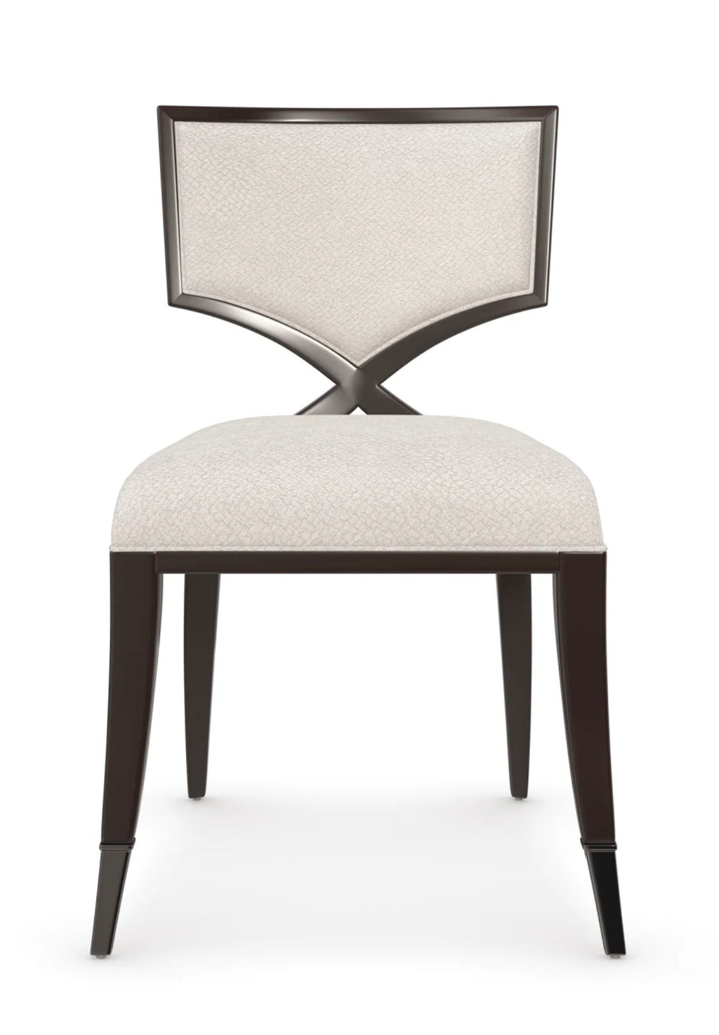 Casa Milano Ivory Chenille Statement Dining Chair