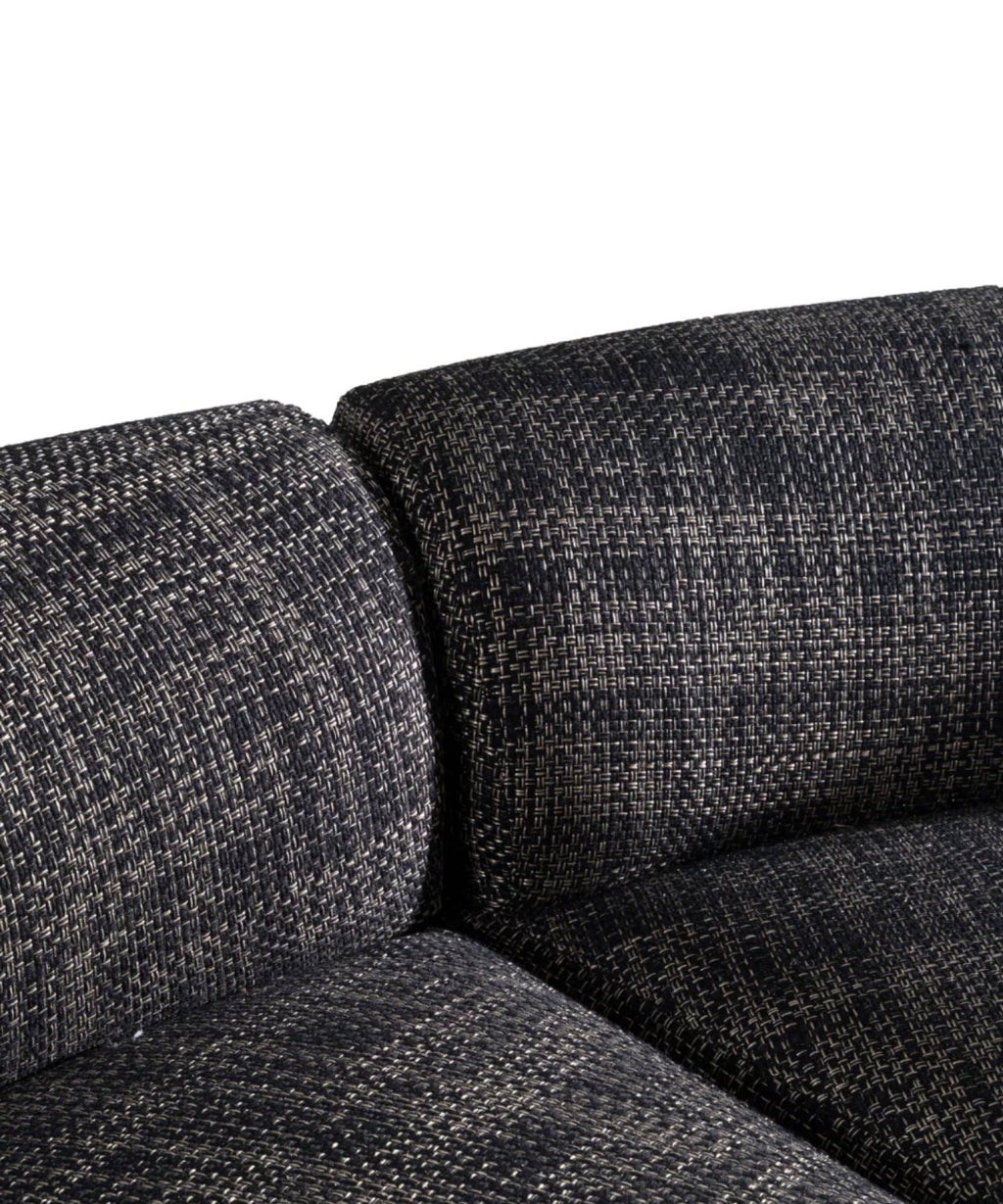 Casa Milano Lakota Modern Curved Sectional Sofa – Dark Gray Fabric