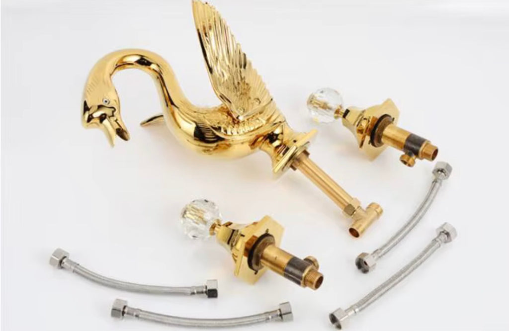 Odette Golden Swan Crystal Basin Faucet
