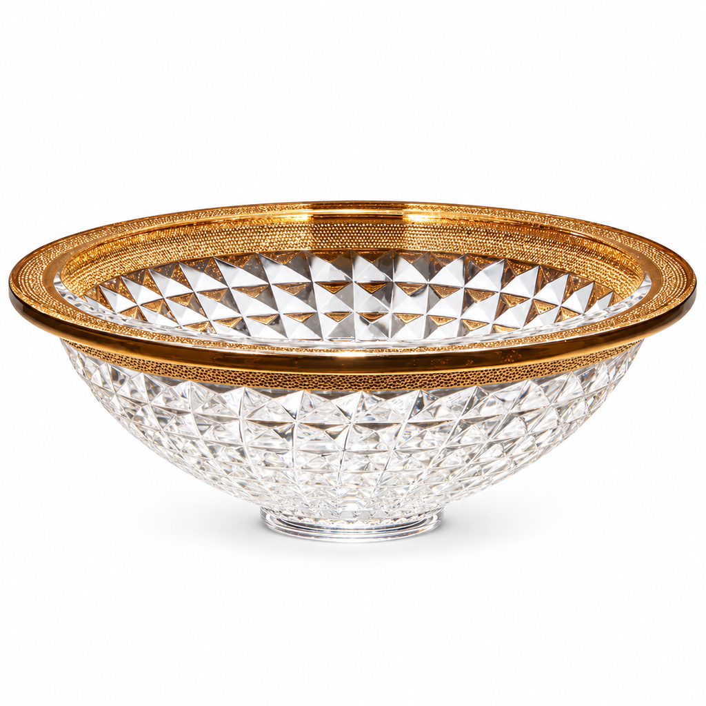 Leonora Gold-Rim Faceted Glass