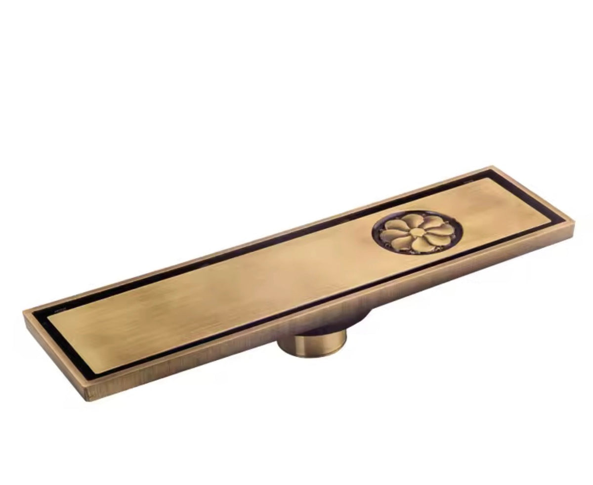 FIRENZE ANTIQUE BRASS LINEAR FLOOR DRAIN