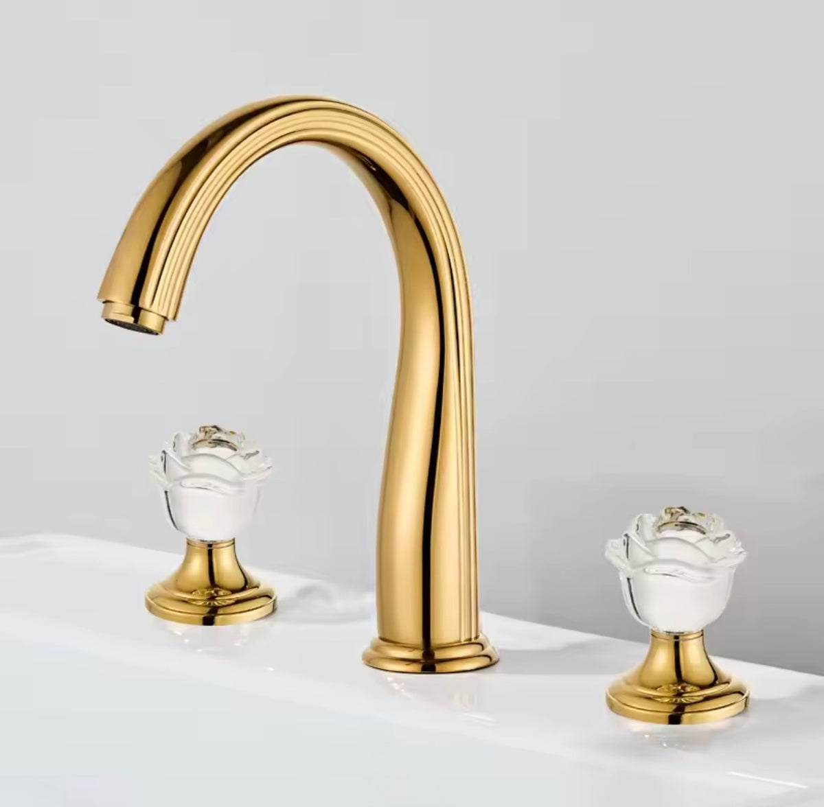 Fiorenza Crystal & Brass Widespread Faucet