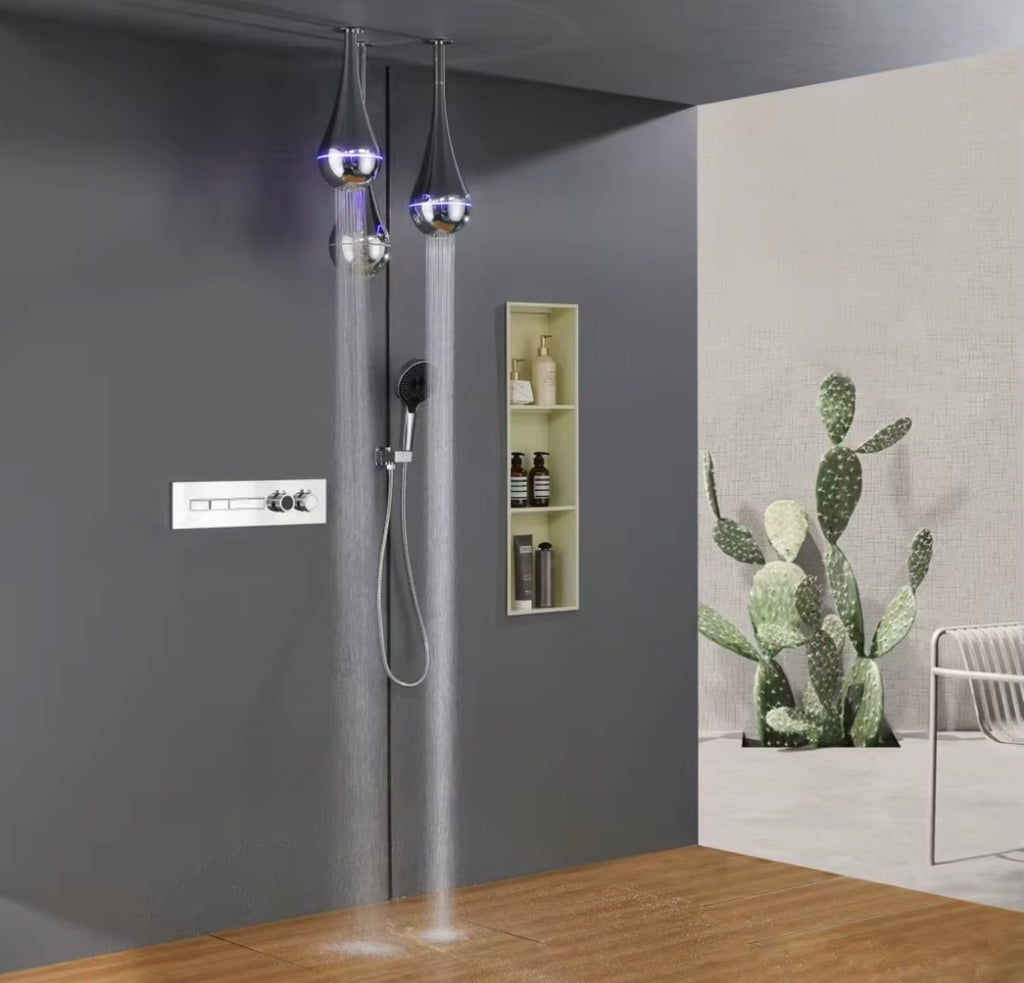 BELLINI 4-FUNCTION LED WATER-DROPLET SHOWER SYSTEM