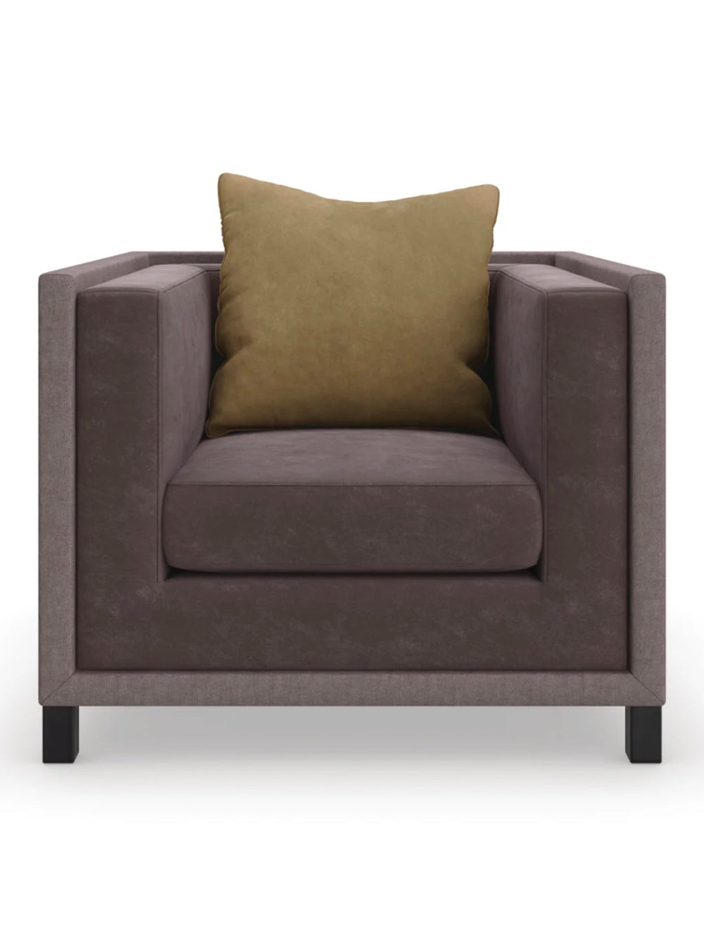 Casa Milano Brown Linen Lounge Chair | Luxury Modern Accent Chair