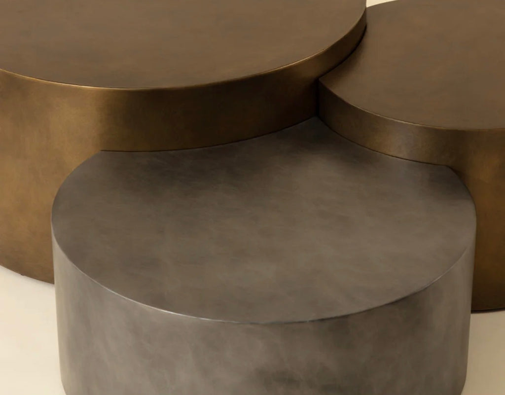 Casa Milano – Antique Brass Nesting Coffee Tables (Set of 3) | Splendido Neo