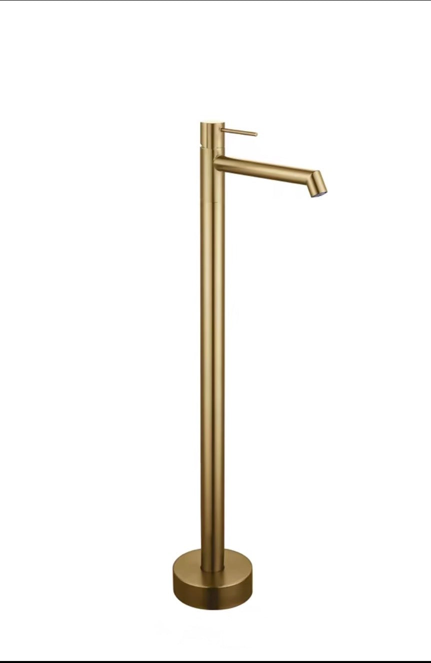LORENZO FREESTANDING SOLID BRASS PEDESTAL BASIN FAUCET