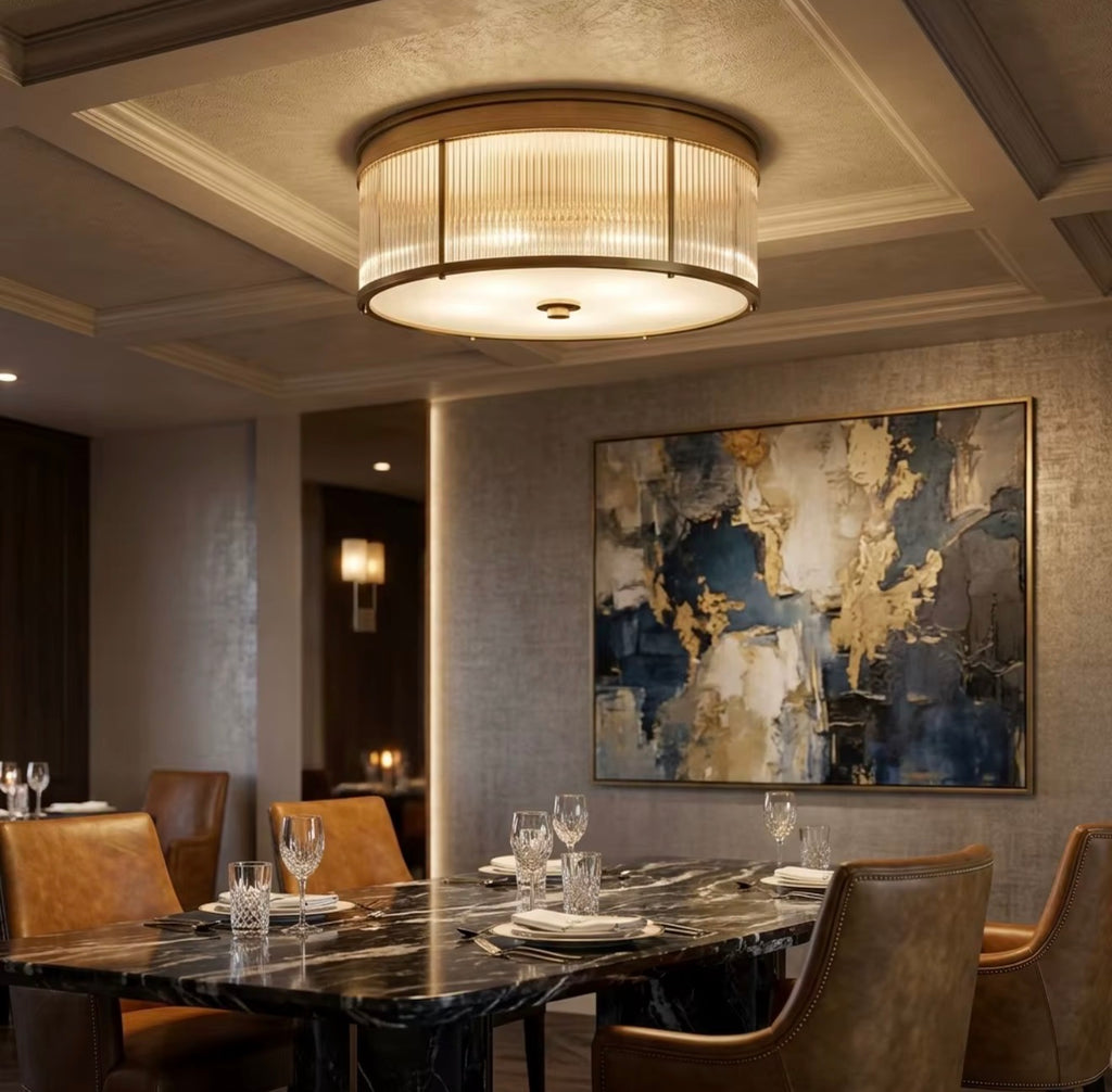 Lucienne Fluted Glass Flush Mount