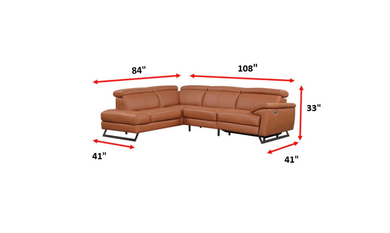 Casa Milano Nicoletti Italian Leather Power Sectional