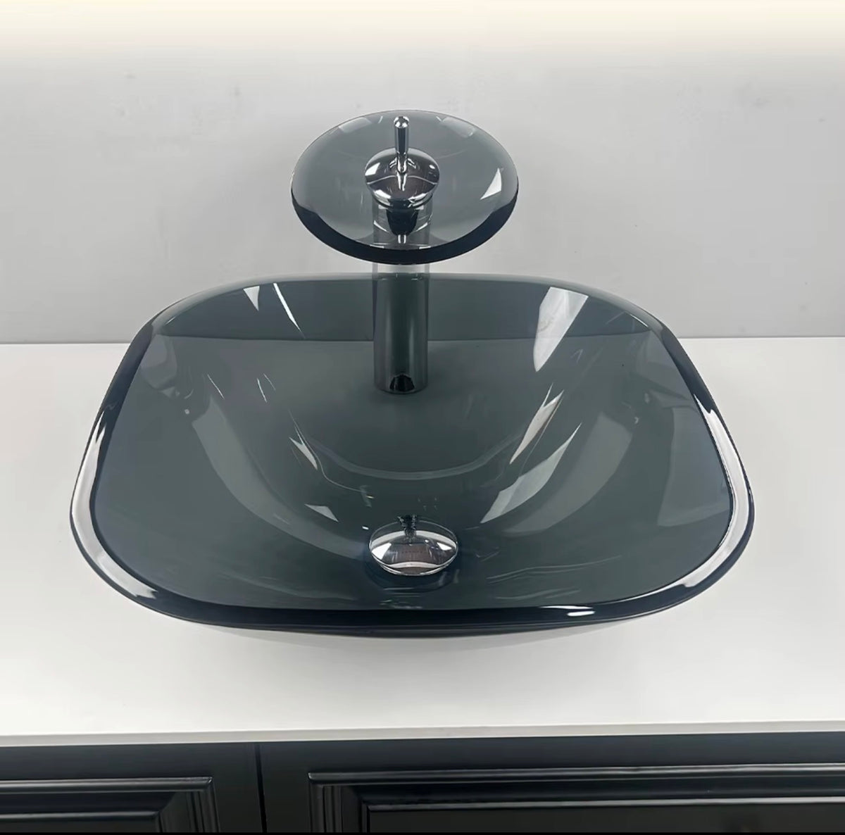 Adriana Sculptural Glass Vessel Sink Set