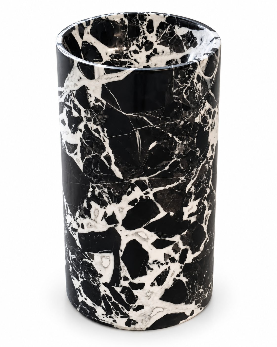 Noir Marquina Marble Pedestal Sink