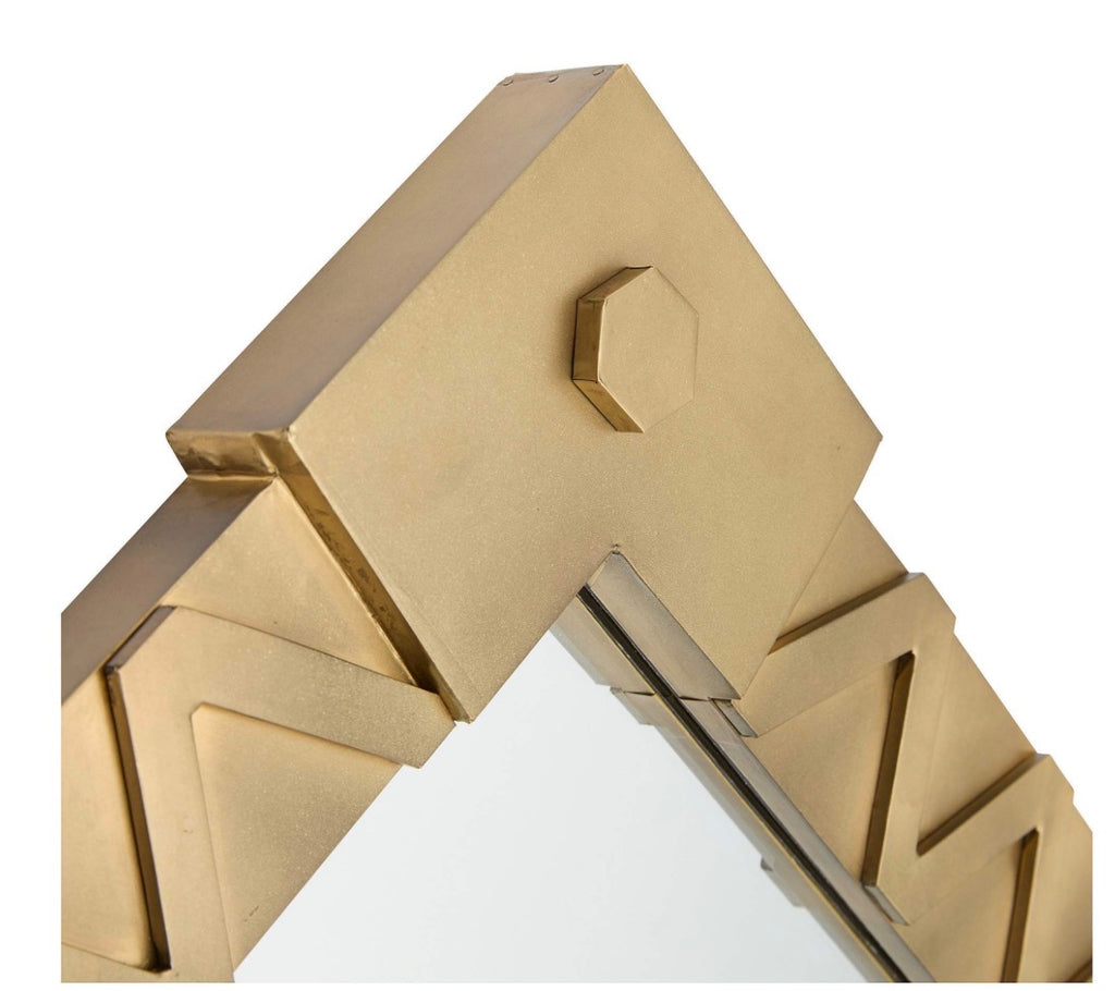 Casa Milano – Holt Antique Brass Geometric Wall Mirror
