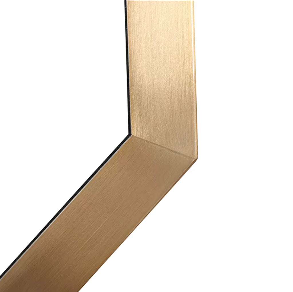 OTTAVIA 36” GEOMETRIC GOLD FRAMED BATHROOM MIRROR