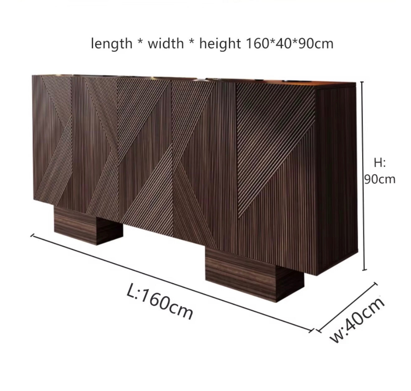 Casa Milano Geometric Sideboard Cabinet – Black & Walnut