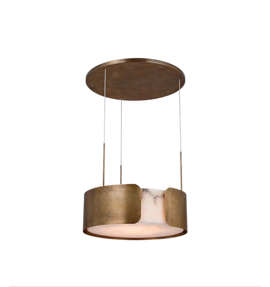 Anne-Marie Barton Alabaster 28″ Drum Chandelier
