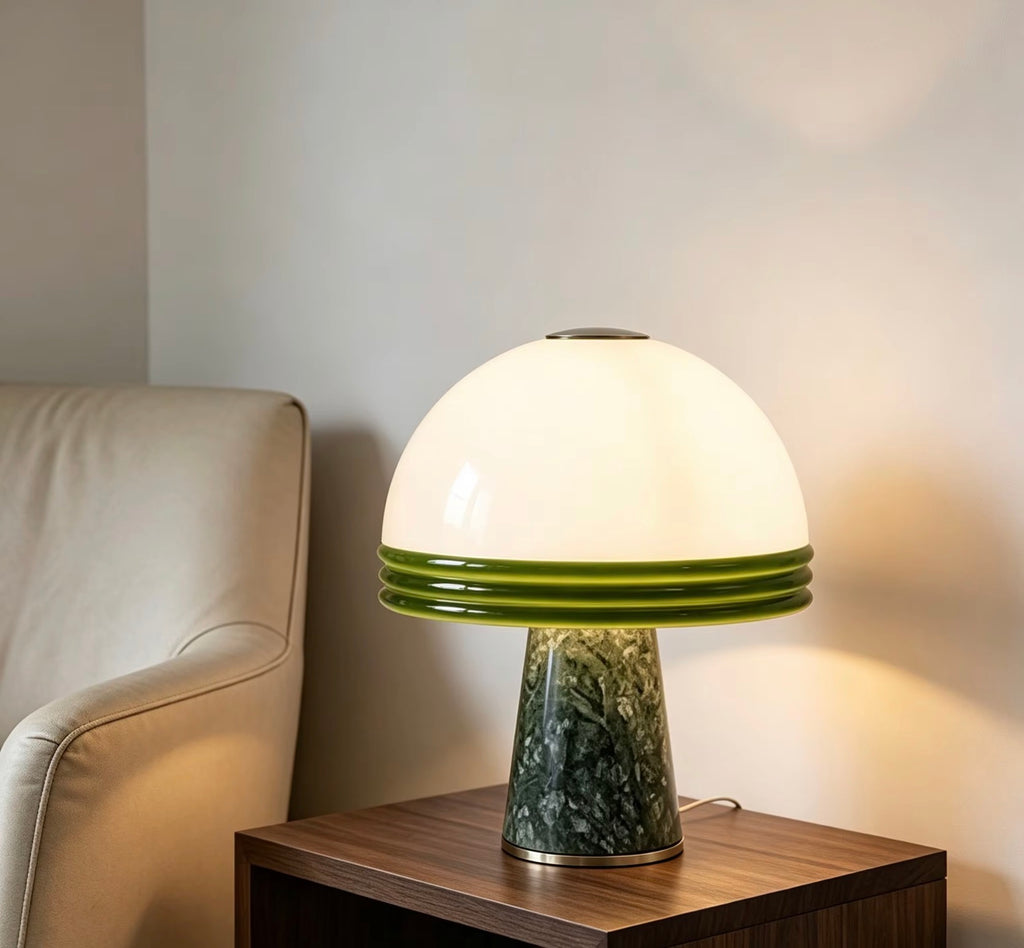Vittoria Verde Marble Mushroom Table Lamp