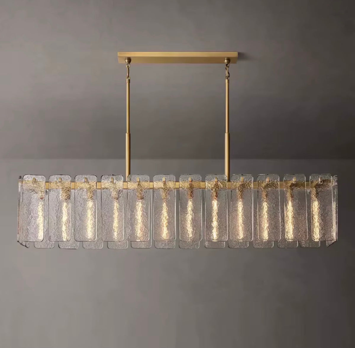 CALAMETTE MODERN GLASS LINEAR CHANDELIER 60”