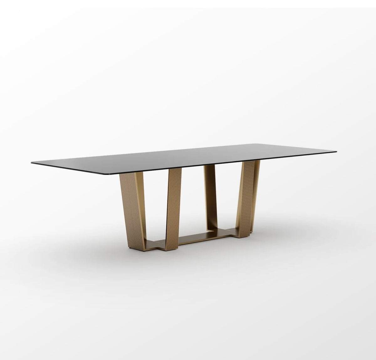 Counter Balance Smoked Bronze Glass Dining Table