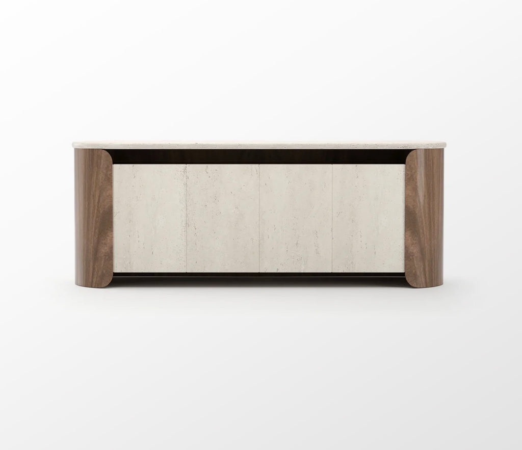 Fleur Open Natural Travertine Sideboard by Caracole