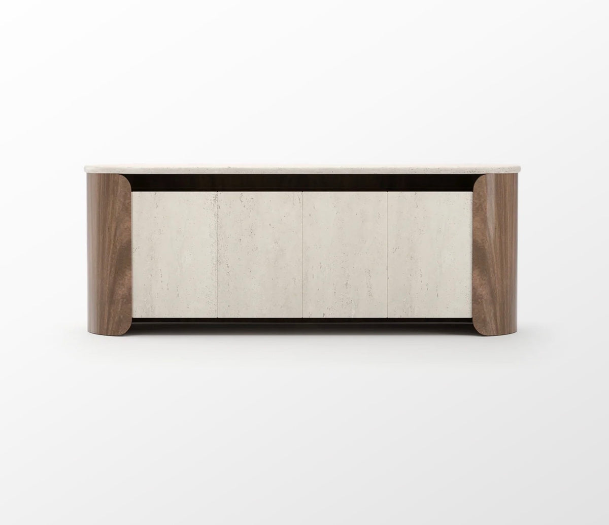 Fleur Open Natural Travertine Sideboard by Caracole