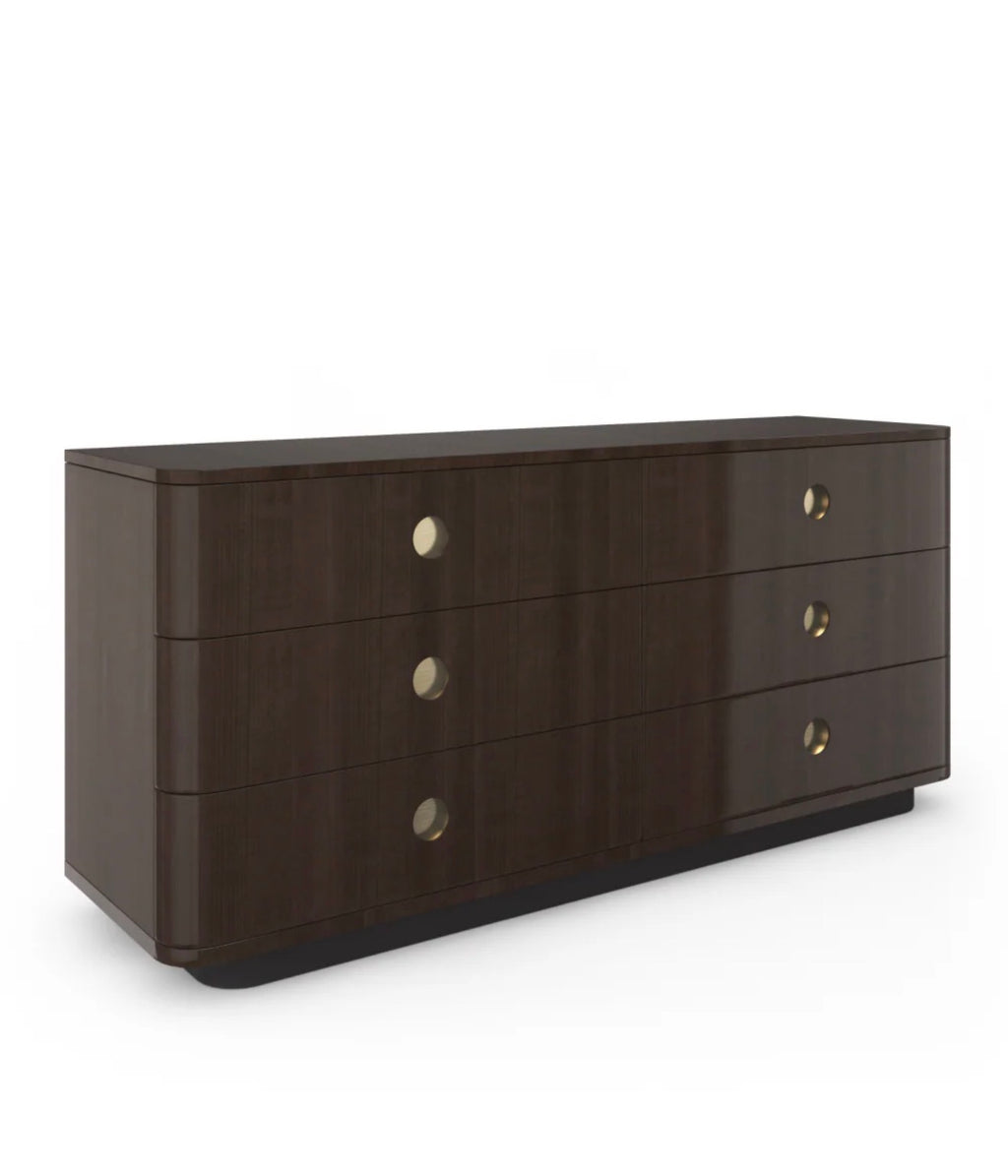 Casa Milano Bachelor Dark Brown 6-Drawer Luxury Dresser