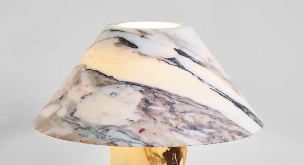 Large Calacatta Viola Pillar Lamp