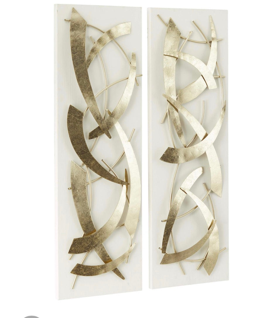 Casa Milano – Gold Metal Contemporary Wall Decor (Set of 2)