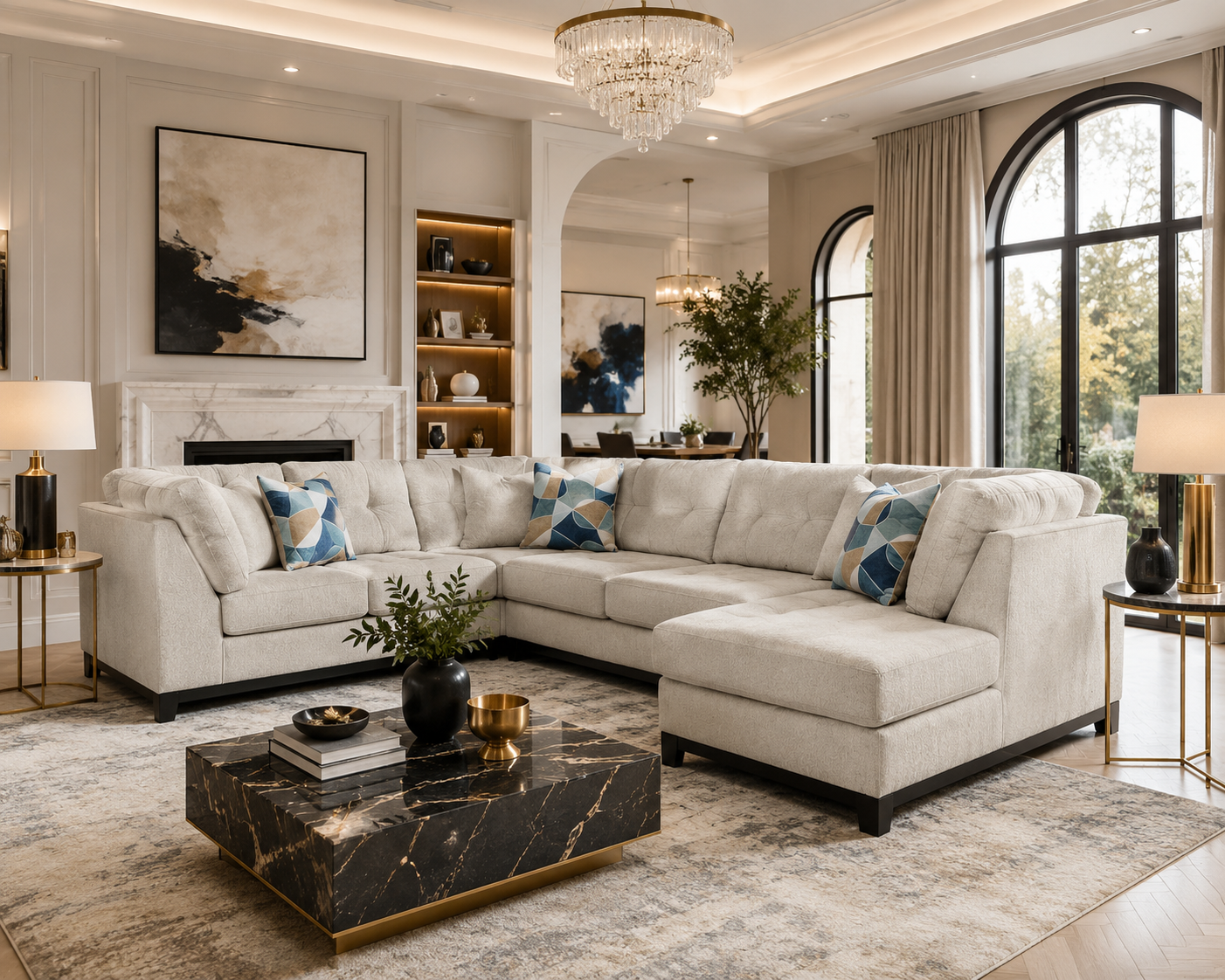 Casa Milano Camela Stone Palace Signature Sectional