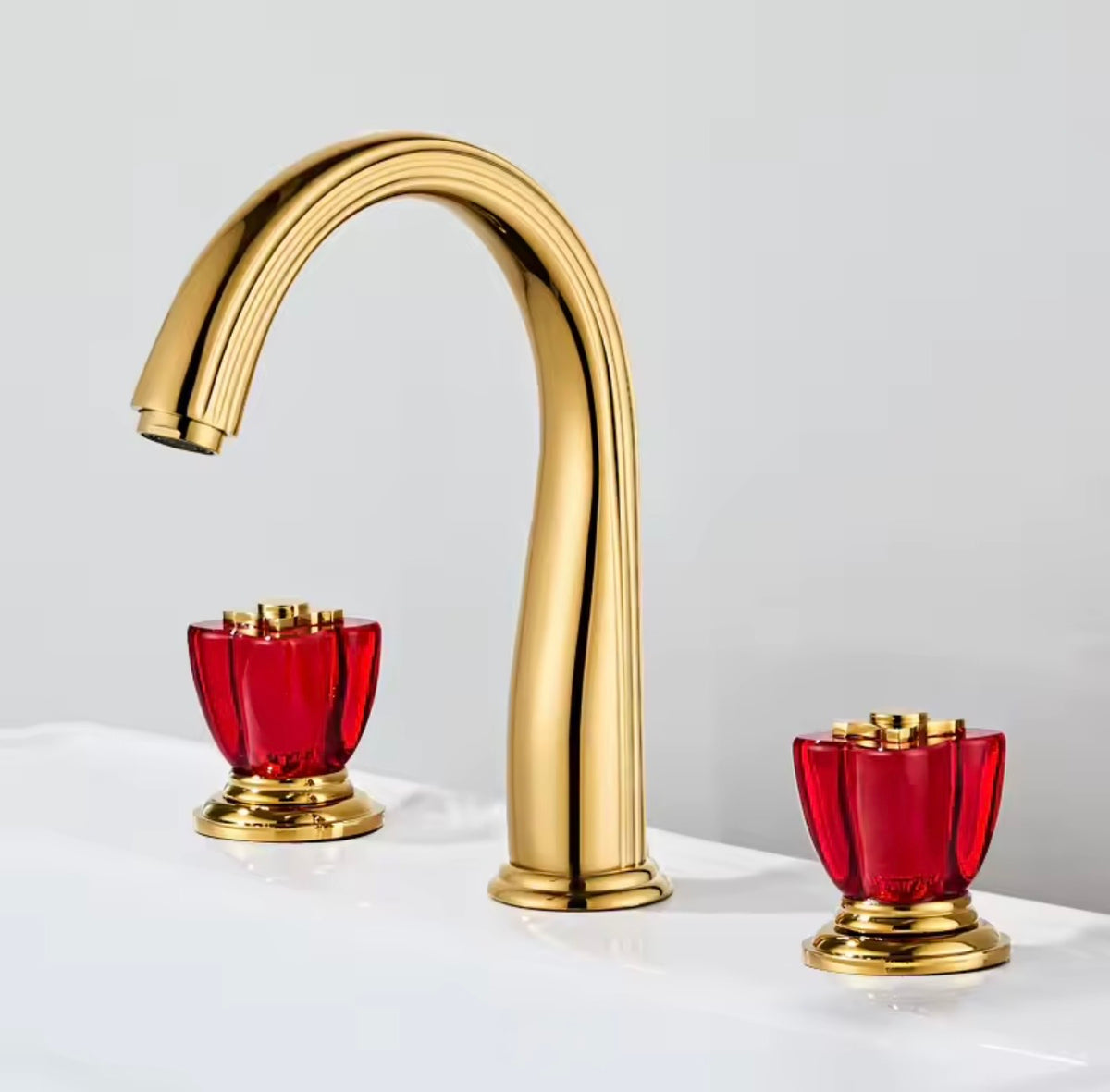 Fiorenza Crystal & Brass Widespread Faucet