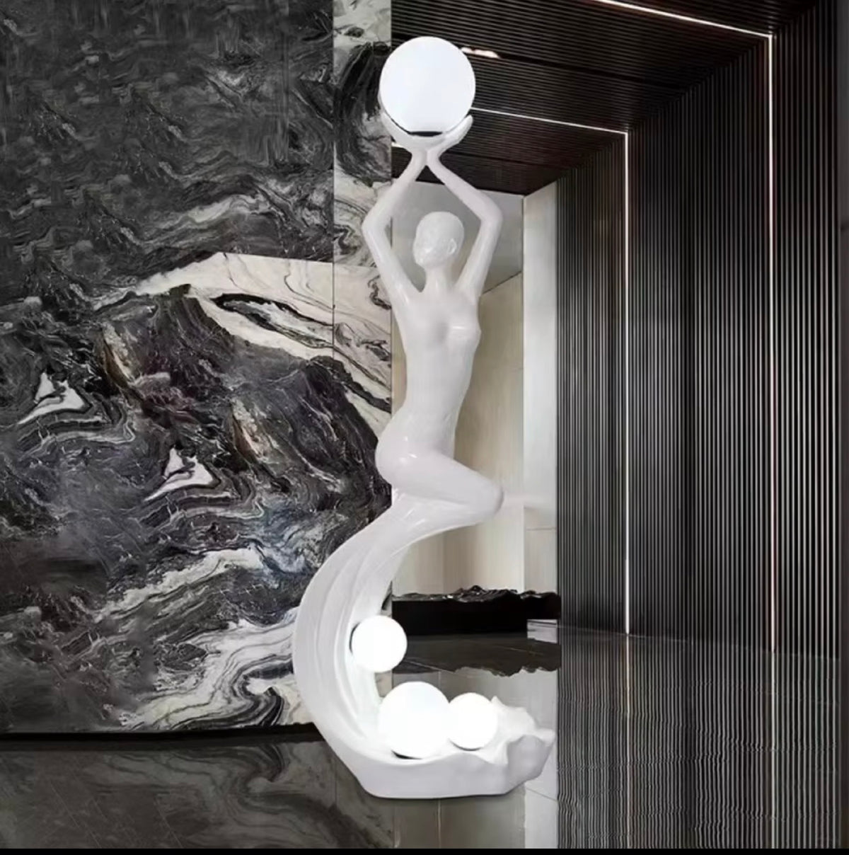 Mermaid Art Sculpture Floor Lamp