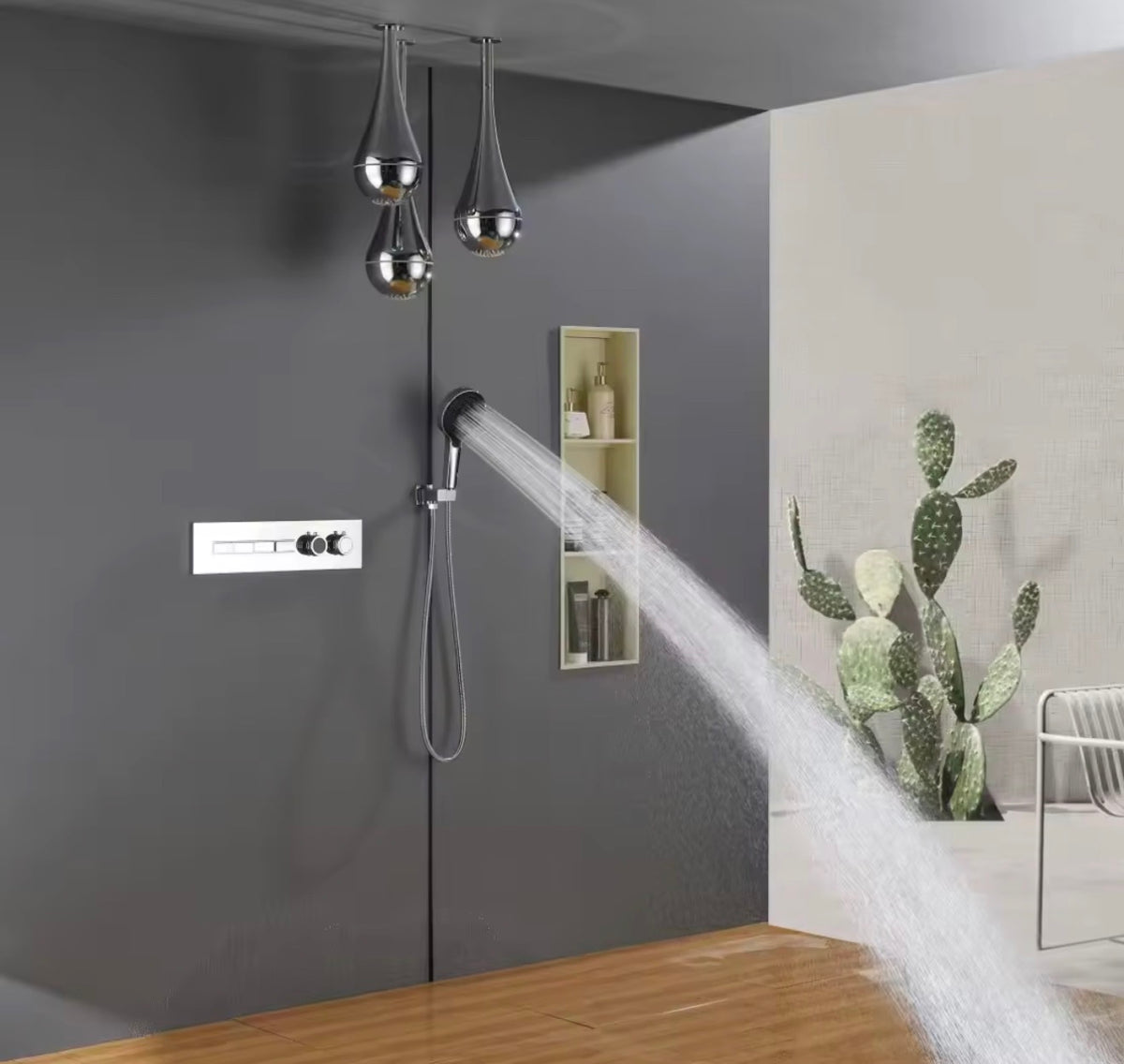 BELLINI 4-FUNCTION LED WATER-DROPLET SHOWER SYSTEM