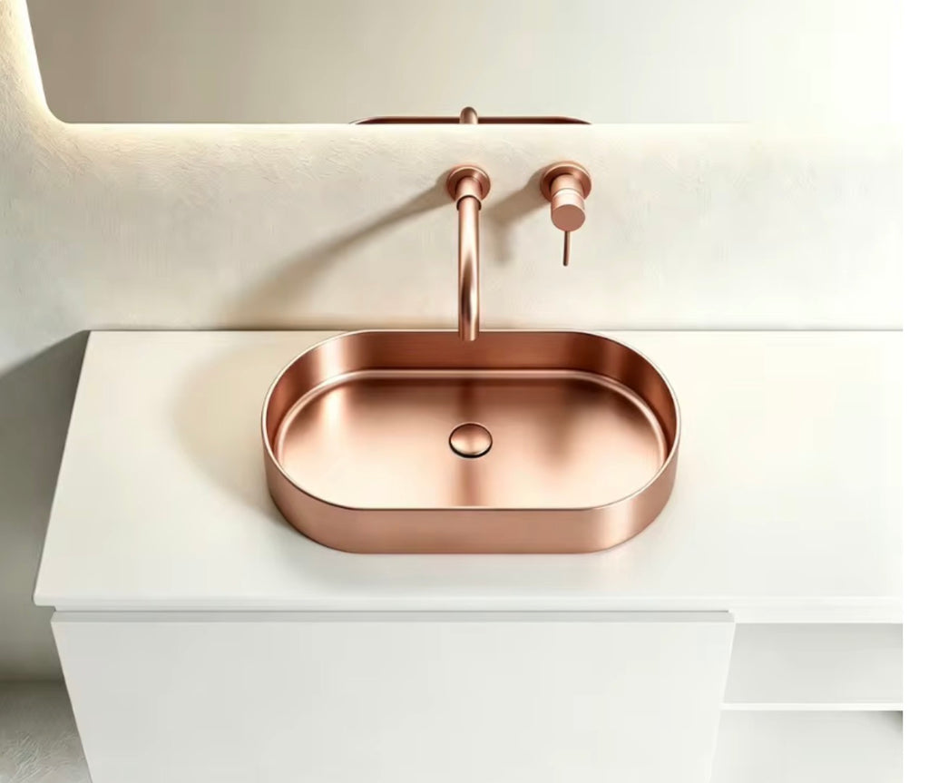 Vittoria Two-Tone Gold & Black Stainless Steel Vessel Sink
