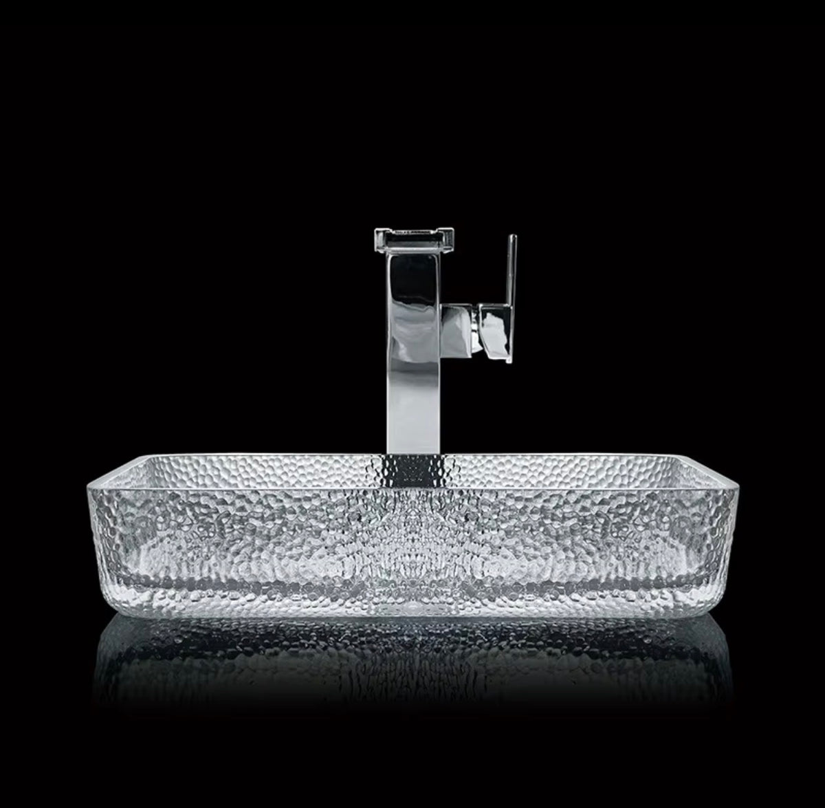 CAMILO TEXTURED TEMPERED GLASS VESSEL SINK