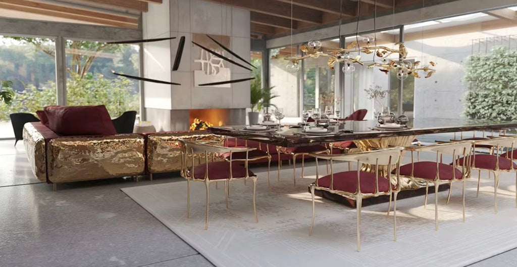 Casa Milano Sculptural Copper Dining Chairs — Set of 2