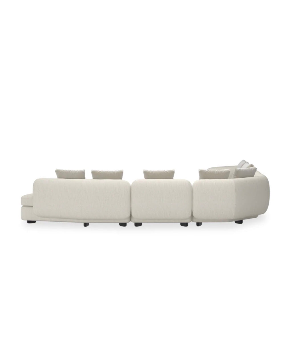 Casa Milano – Lumi Ivory Ribbed Linen 4-Piece Sectional Sofa