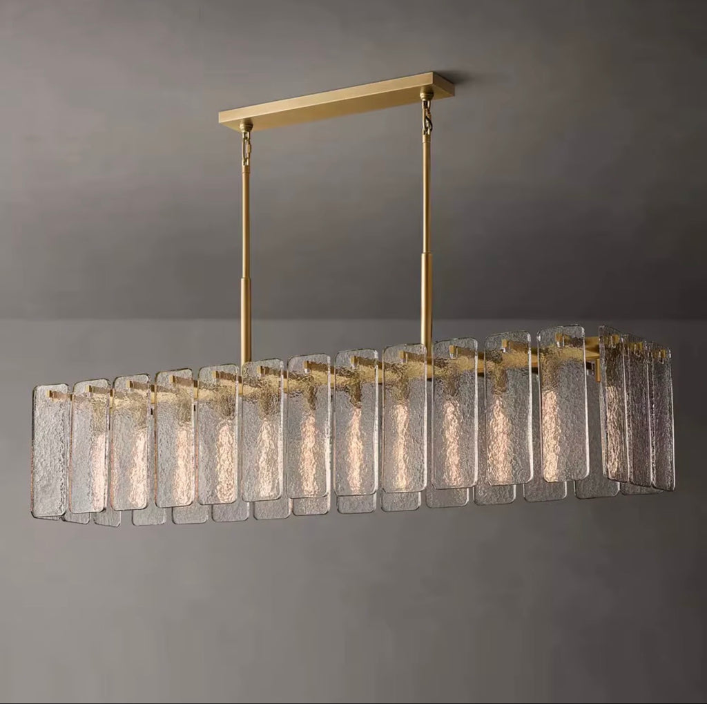 CALAMETTE MODERN GLASS LINEAR CHANDELIER 60”