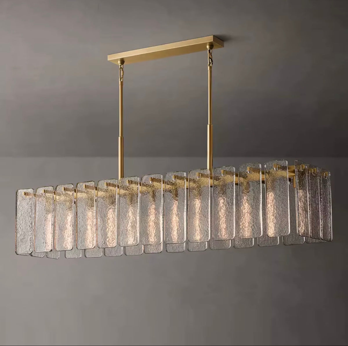 CALAMETTE MODERN GLASS LINEAR CHANDELIER 60”