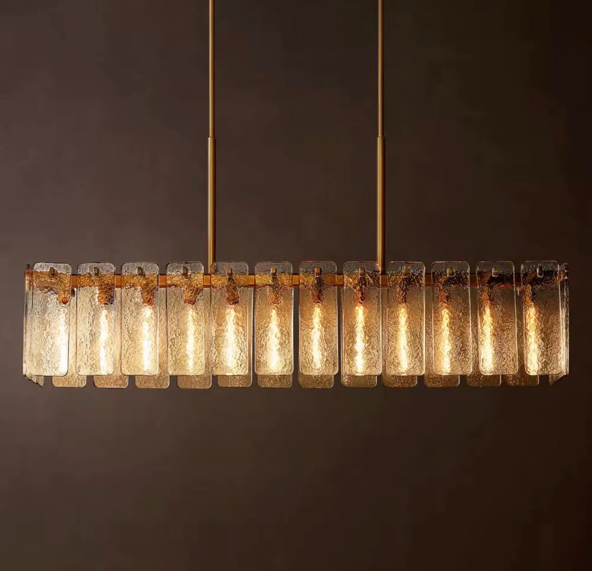 CALAMETTE MODERN GLASS LINEAR CHANDELIER 60”