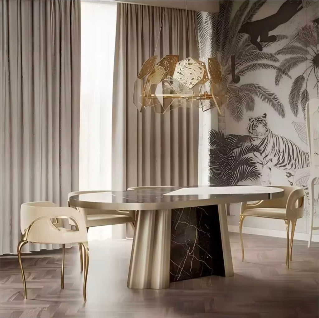 Casa Milano – Oliveira Gold Sculpted Dining Armchair