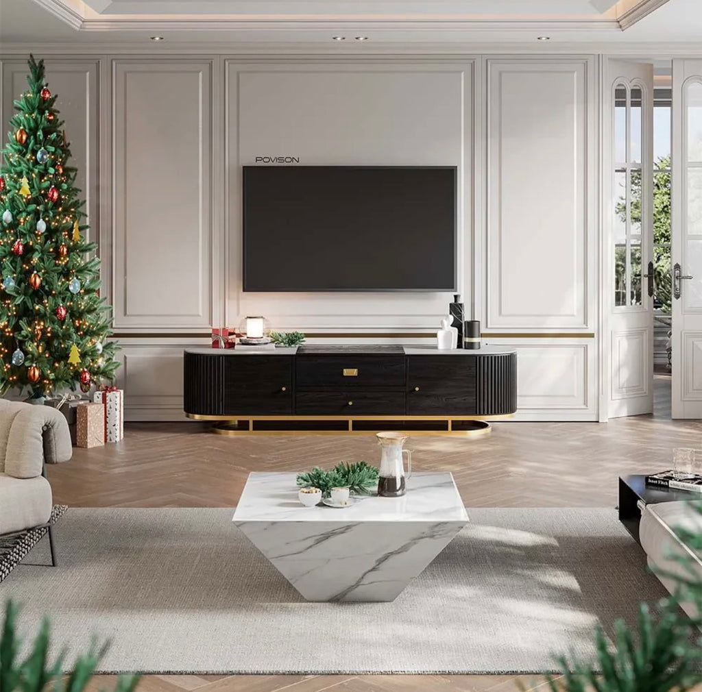 Casa Milano Sheri 83” Black Luxury TV Console