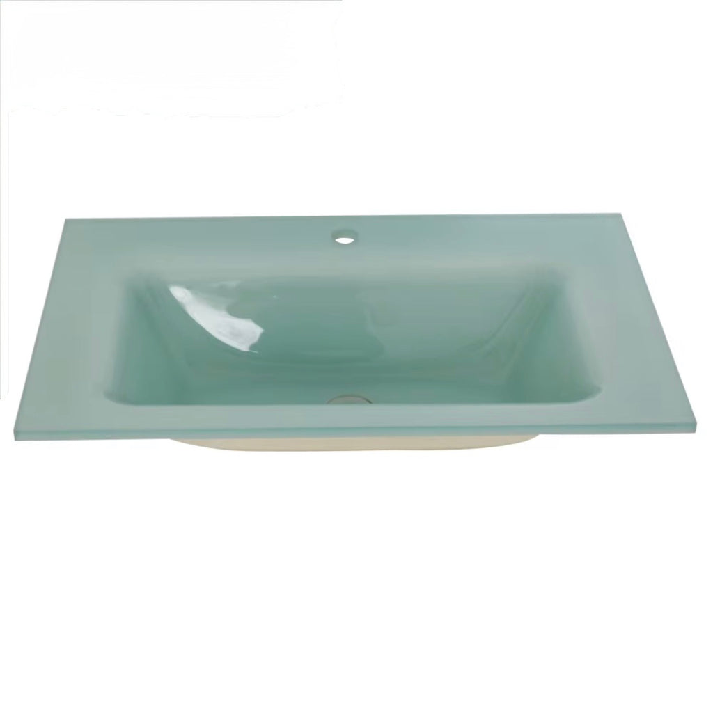 Elvira Light Green Glass Vanity Top
